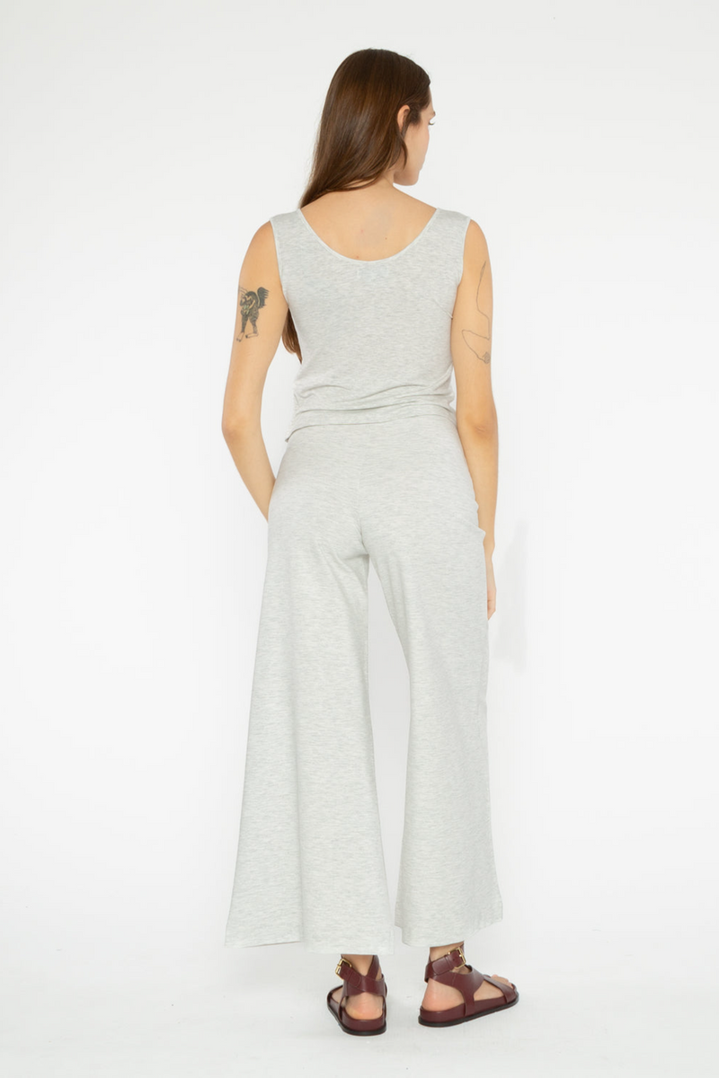 Ponte Knit Wide Leg Pant: Cropped