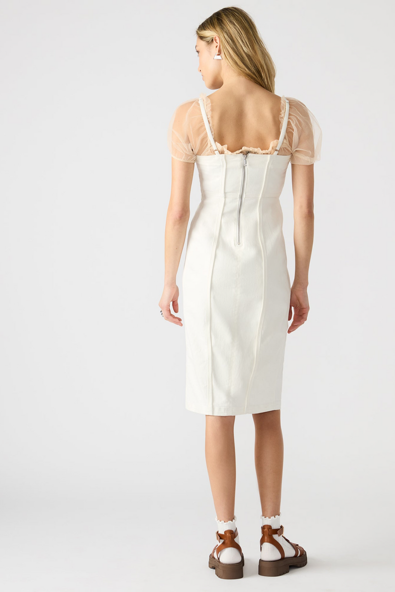 Antique White Giselle Dress Midi Dress