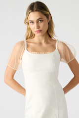 Antique White Giselle Dress Midi Dress