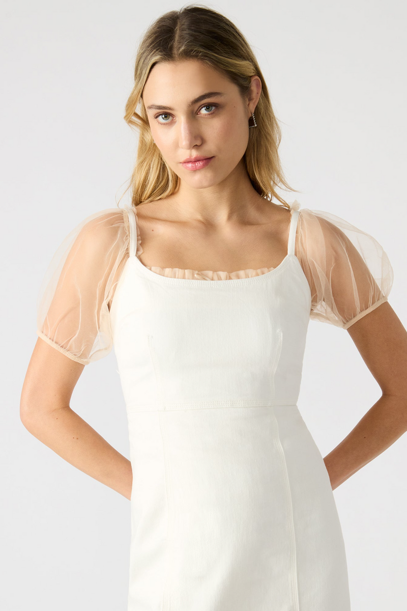 Antique White Giselle Dress Midi Dress