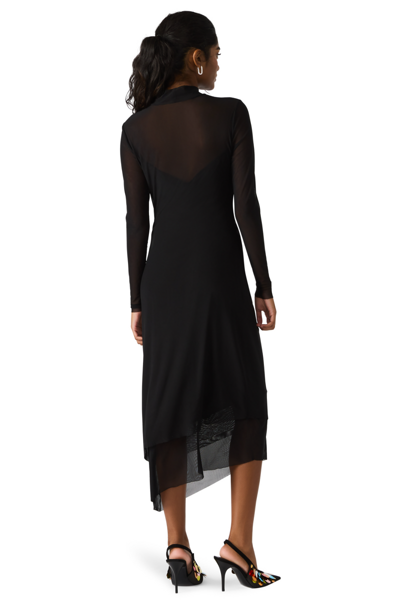 Black Blare Mesh Midi Dress Dress