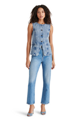 Wesley Denim Top in East Side Acid Wash