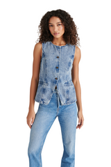 Wesley Denim Top in East Side Acid Wash
