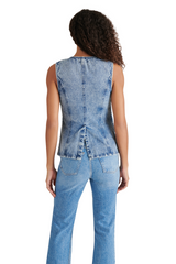 Wesley Denim Top in East Side Acid Wash