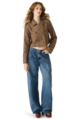 Dark Slate Gray Avie Jacket in Brown Plaid Mix Jacket