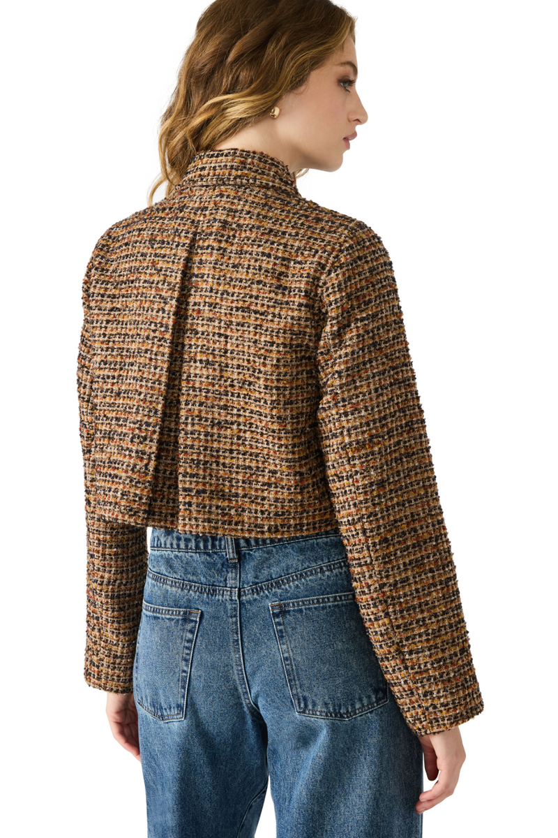 Dark Slate Gray Avie Jacket in Brown Plaid Mix Jacket