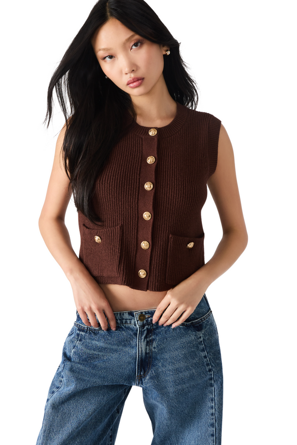 Dark Slate Gray Aliya Sweater Vest Sweater Vest