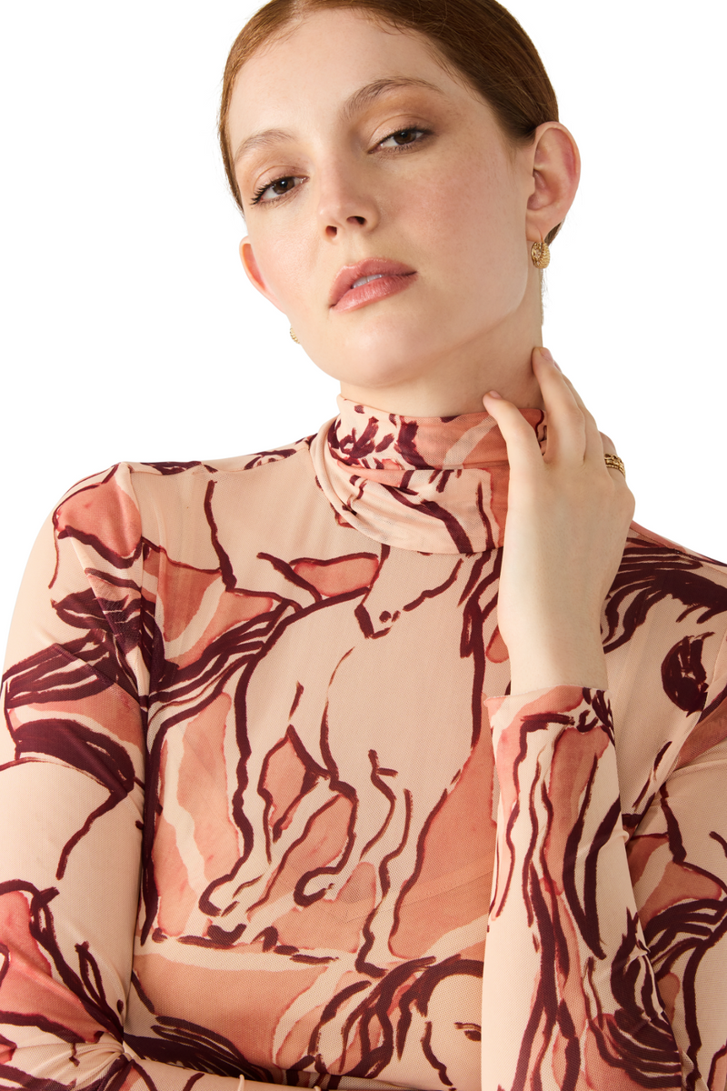 Tan Vivienne Dress in Sorrel Horse Midi Dress