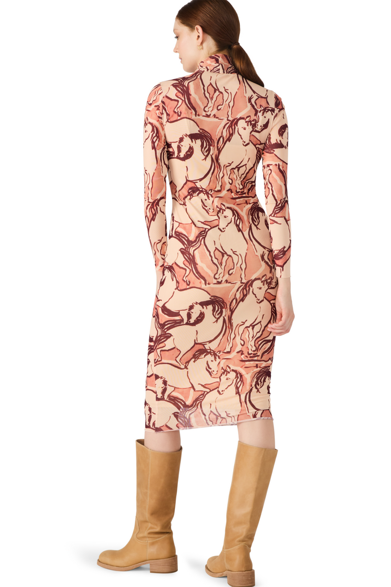 Tan Vivienne Dress in Sorrel Horse Midi Dress