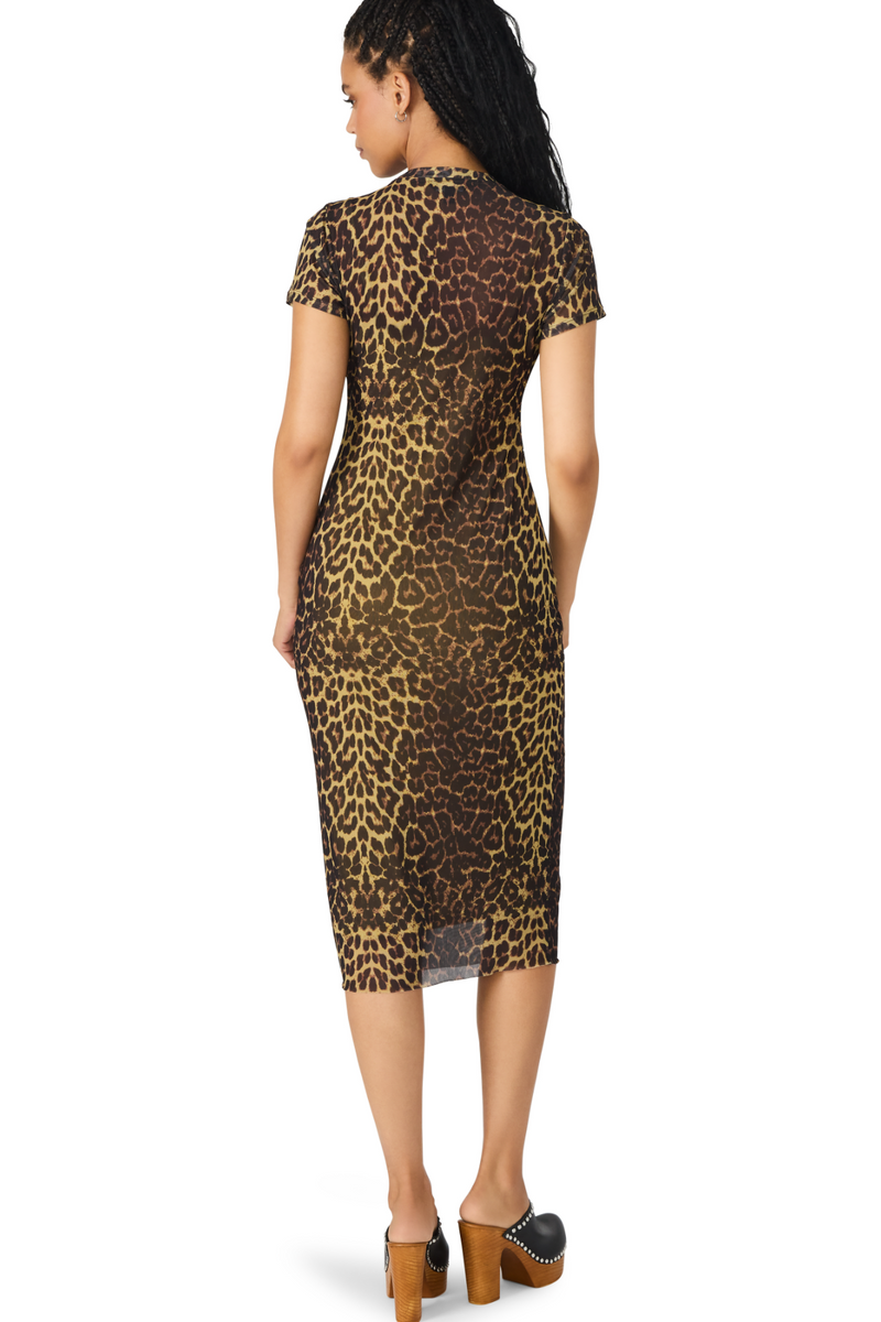 Dark Slate Gray Short Sleeve Hailee Dress in Hot Spots Midi Dress