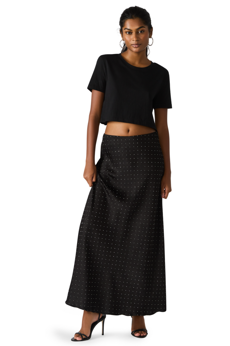 Black Jeannie Embellished Skirt Maxi Skirt