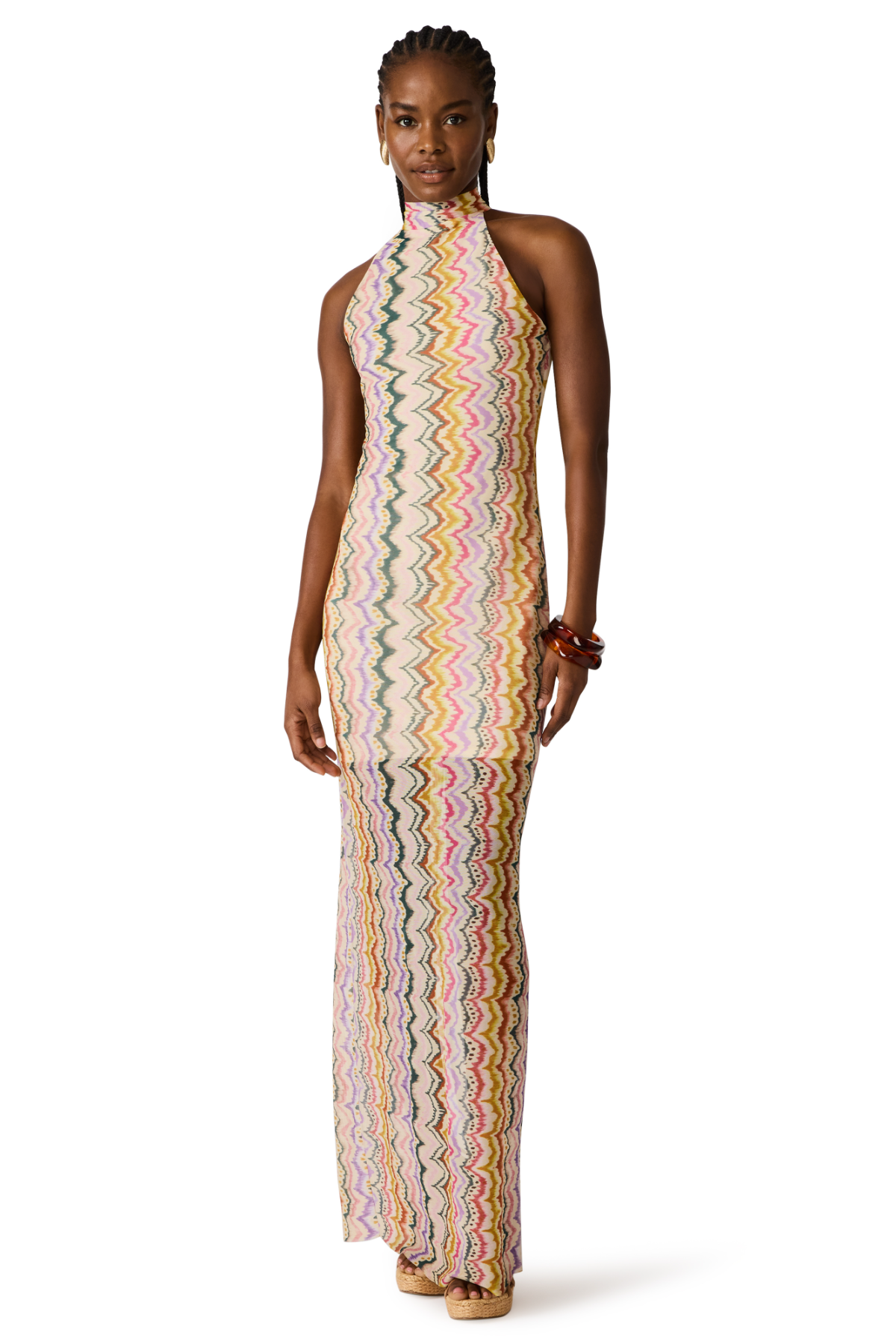 Steve Madded Layra Halter Dress - Multi - Size S - Rainbow Vision