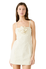 White Smoke Peony Dress Mini Dress