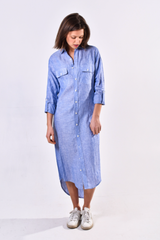 Lavender Linen Girlfriend Midi Dress Midi Dress