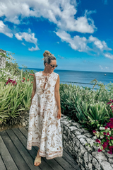 Steel Blue Lombok Dress in Leopard Maxi Dress
