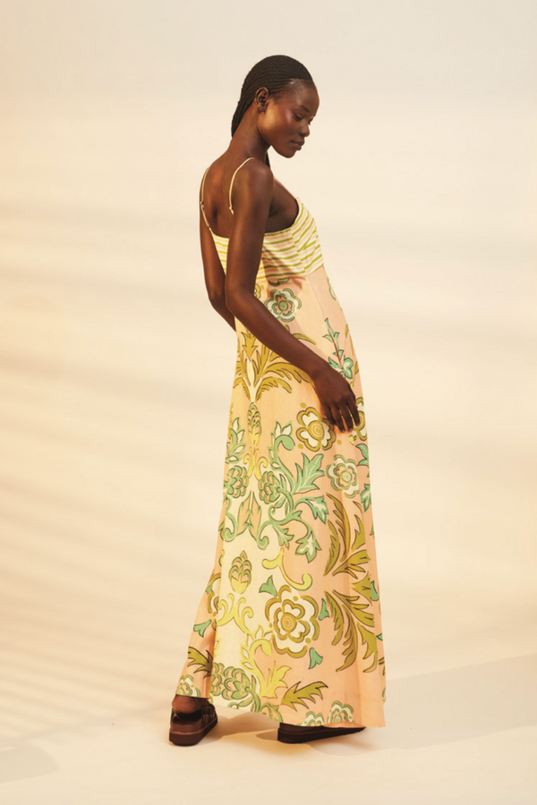 Bisque Lucia Maxi Dress in Pink Placement Maxi Dress