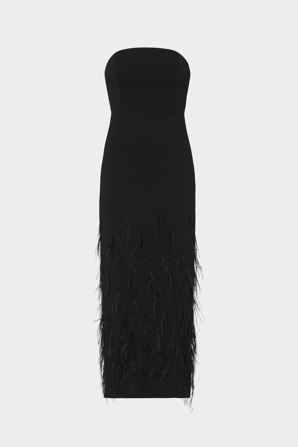 Black Milly | Shai Stapless Feather Dress Formal Dress
