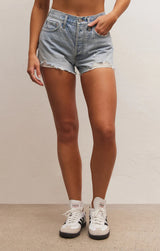 Gray Classic Hi-Rise Denim Short Denim Shorts