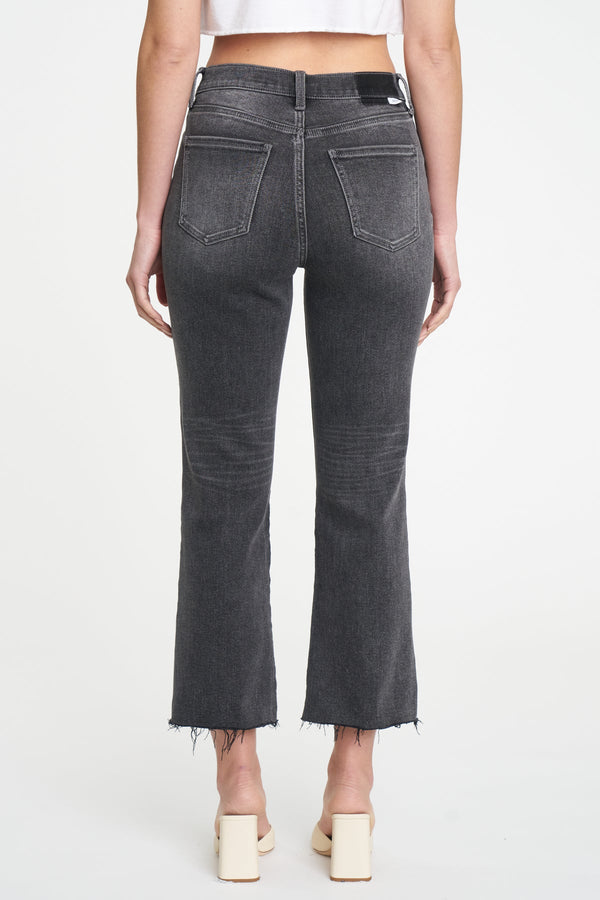 Dark Slate Gray Shy Girl High Rise Crop Flare | Haunted Jeans