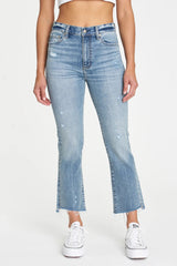 Lavender Shy Girl High Rise Crop Flare Jeans