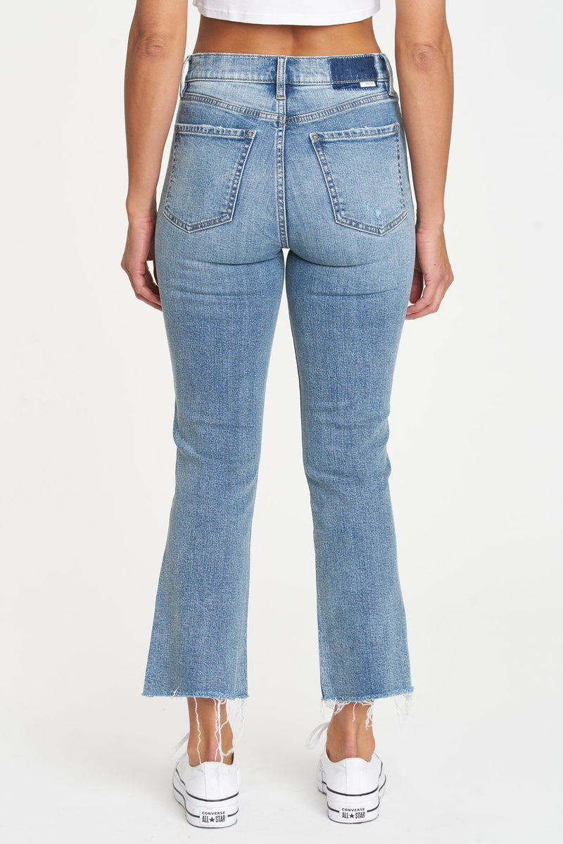 Lavender Shy Girl High Rise Crop Flare Jeans