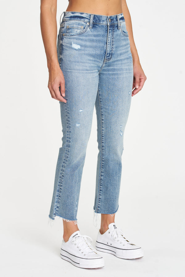 Lavender Shy Girl High Rise Crop Flare Jeans