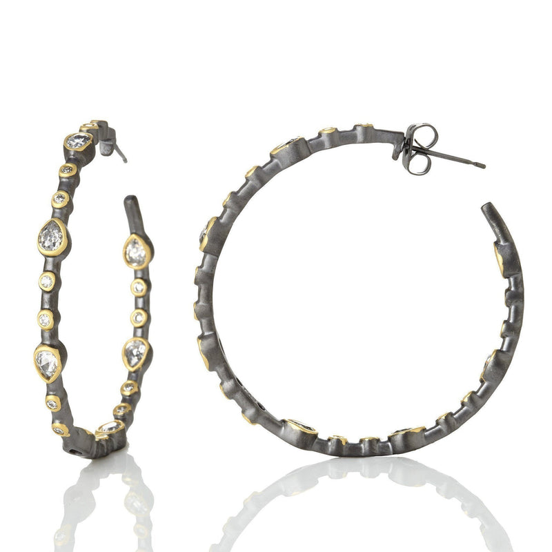 Light Slate Gray Signature Teardrop Hoop Earrings Earrings