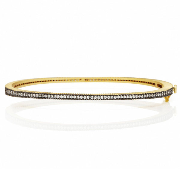 White Smoke The Classic Pavé Hinge Bangle Bracelet