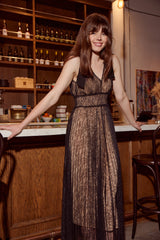 Black Solange Lace Dress Midi Dress