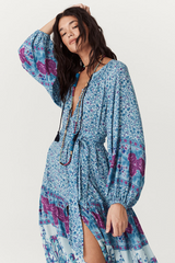 Dark Slate Gray Love Jetty Gown in Blue Nirvana Maxi Dress