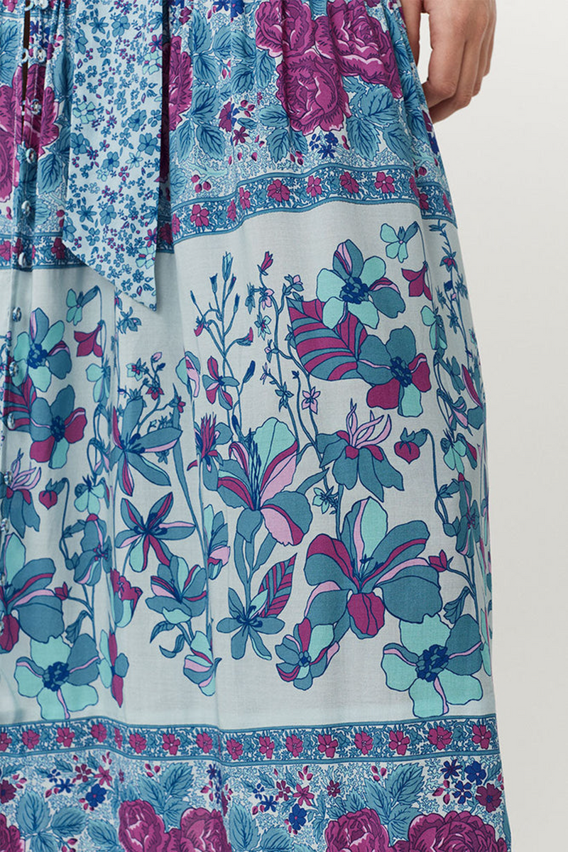 Gray Love Jetty Gown in Blue Nirvana Maxi Dress