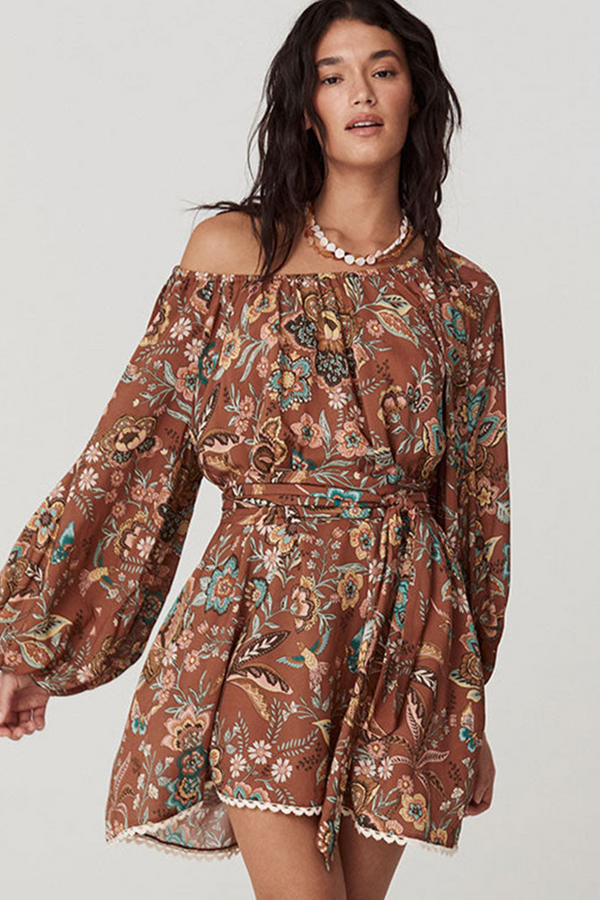 Light Gray Mojave Lily Tunic Dress in Amber Mini Dress