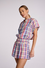 Plaid Zora Shorts in Rainbow Plaid