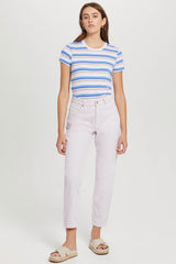 Light Gray Summertime Stripe Boy Tee T Shirt