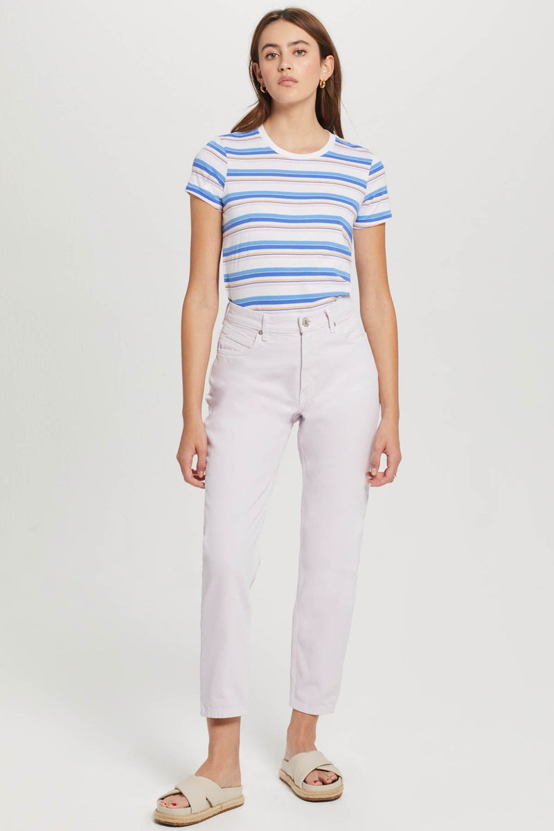 Light Gray Summertime Stripe Boy Tee T Shirt