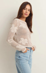 Light Gray Blossom Floral Sweater Sweater