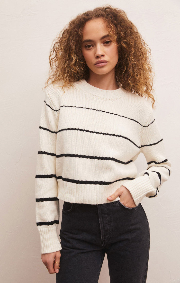 Light Gray Milan Stripe Sweater Sweater