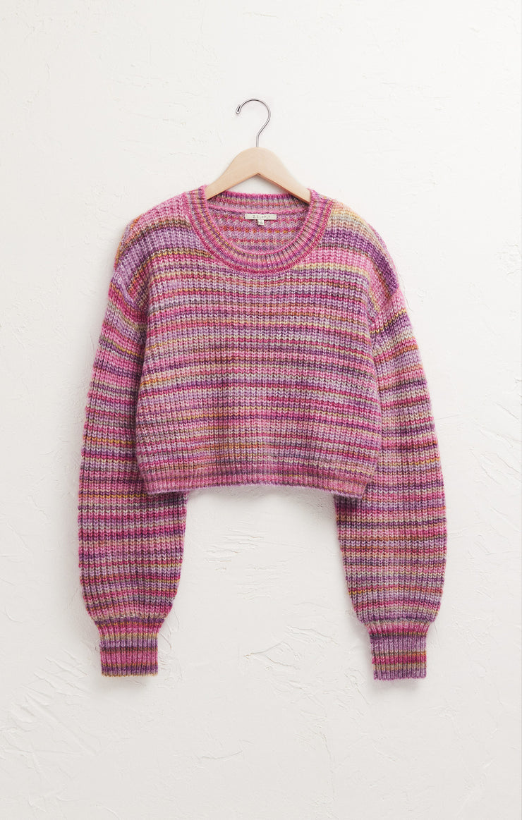 Beige Prism Metallic Stripe Sweater Sweater