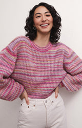 Gray Prism Metallic Stripe Sweater Sweater