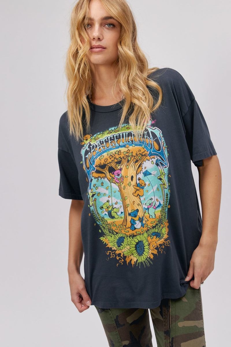 Dark Slate Gray Grateful Dead Autumn Bears Merch Tee Graphic Tee