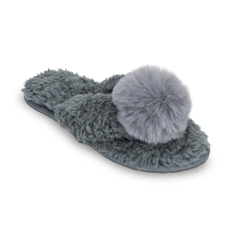 Dim Gray Teddy Bear Berber Flip-Flop Slippers
