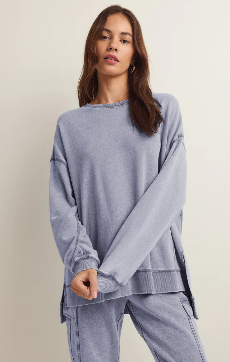 Gray Knit Denim Modern Weekender Shirt
