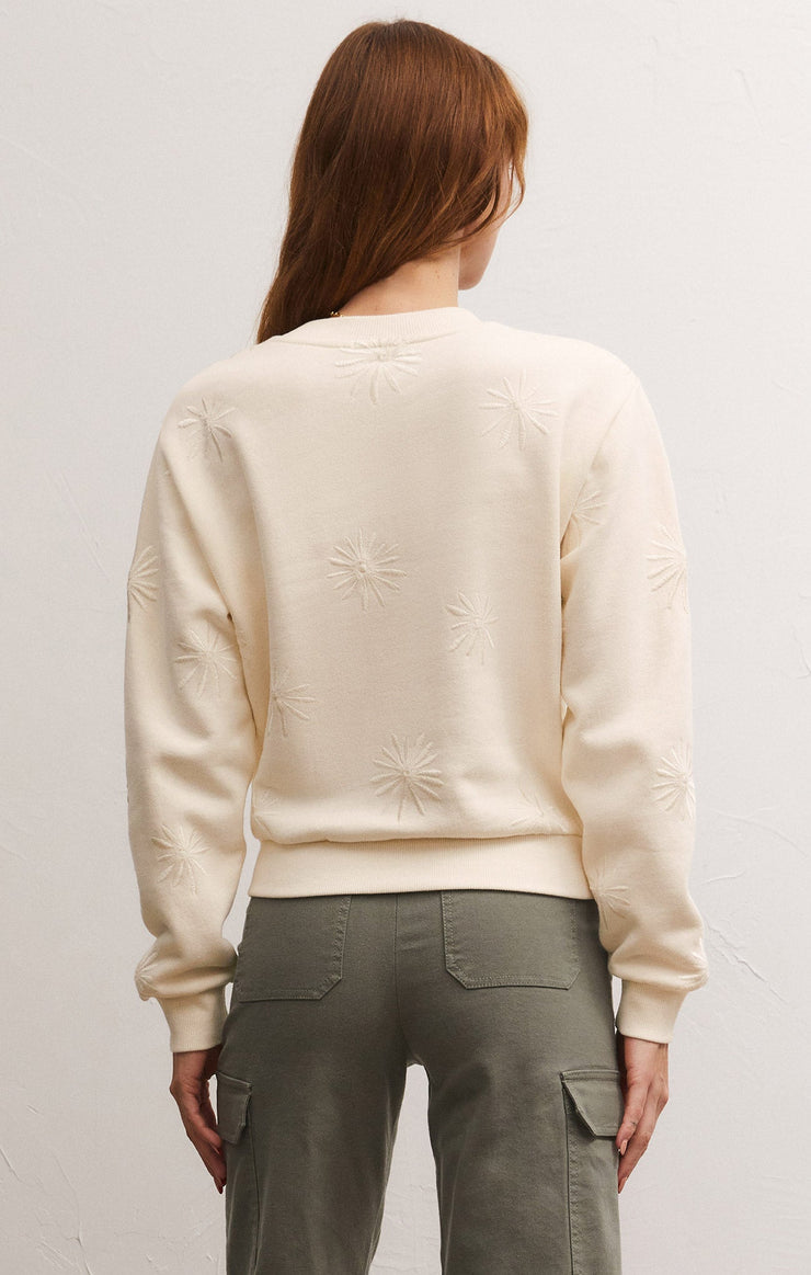 Light Gray Lottie Embroidered Sweatshirt Sweater