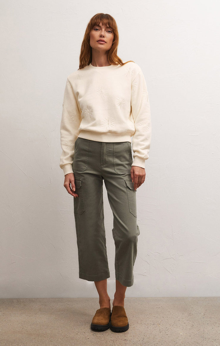 Light Gray Lottie Embroidered Sweatshirt Sweater