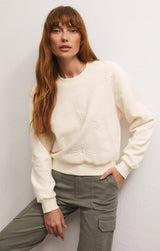 Light Gray Lottie Embroidered Sweatshirt Sweater