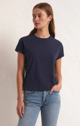 Light Gray Modern Slub Tee Shirts & Tops