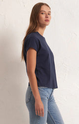 Light Gray Modern Slub Tee Shirts & Tops