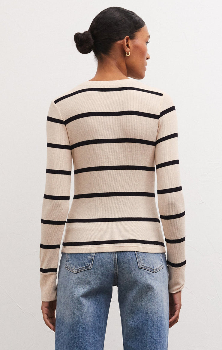 Light Gray Scarlett Rib Henley Top