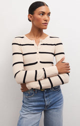 Light Gray Scarlett Rib Henley Top