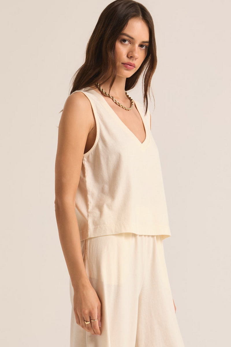 Light Gray Sloane V-Neck Top Top